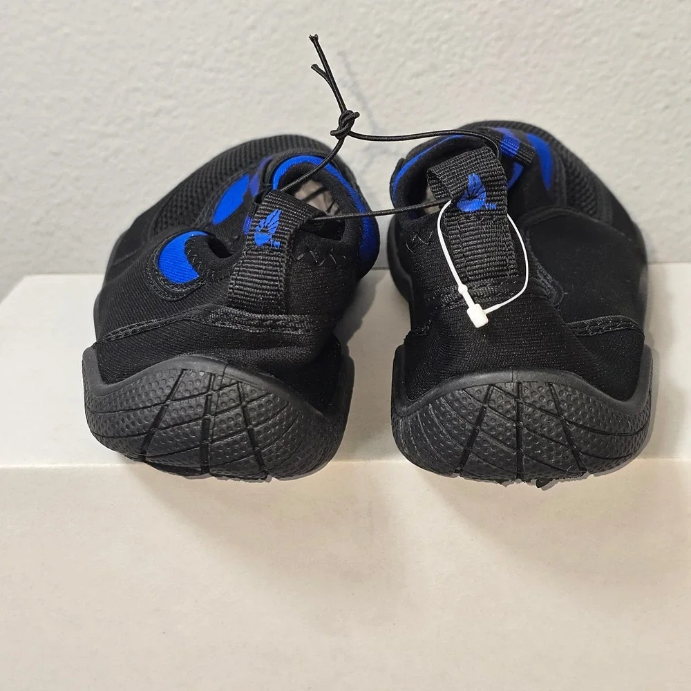New O'rageous‎ Drainage Aquasock Black Blue Slip On Water Shoes Boys SZ 3